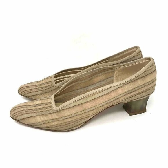 D'Rossana Charna Classic Pumps Beige Leather 8.5 N - Picture 4 of 8